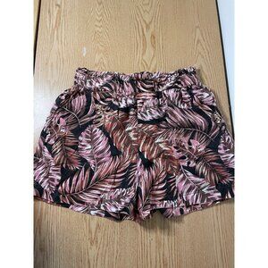 New Women’s Jane Delancey Palm Tree 🌴 Leaves Tropical Print Shorts Linen Medium